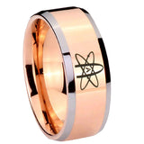 10mm American Atheist Beveled Edges Rose Gold Tungsten Carbide Men's Band Ring