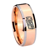 10mm Mountain Dew Beveled Edges Rose Gold Tungsten Carbide Personalized Ring