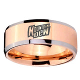 10mm Mountain Dew Beveled Edges Rose Gold Tungsten Carbide Personalized Ring