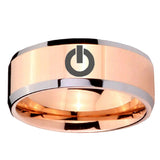 10mm Power Beveled Edges Rose Gold Tungsten Carbide Wedding Band Ring
