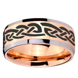 10mm Celtic Knot Infinity Love Beveled Edges Rose Gold Tungsten Wedding Bands Ring