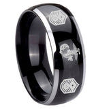 10mm Marine Chief Master Sergeant  Dome Glossy Black 2 Tone Tungsten Custom Ring for Men