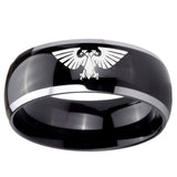 10mm Aquila Dome Glossy Black 2 Tone Tungsten Carbide Men's Bands Ring