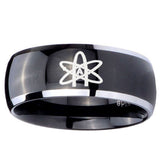 10mm American Atheist Dome Glossy Black 2 Tone Tungsten Custom Ring for Men