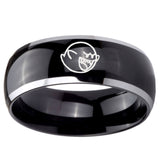 10mm Mario Boo Ghost Dome Glossy Black 2 Tone Tungsten Wedding Bands Ring