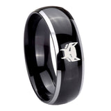 10mm Maximal Dome Glossy Black 2 Tone Tungsten Carbide Men's Engagement Ring