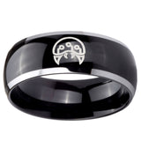 10mm Metroid Dome Glossy Black 2 Tone Tungsten Carbide Wedding Engraving Ring