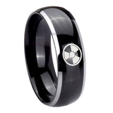 10mm Radiation Dome Glossy Black 2 Tone Tungsten Carbide Men's Wedding Ring