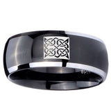 10mm Celtic Design Dome Glossy Black 2 Tone Tungsten Carbide Promise Ring