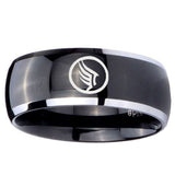 10MM Dome Glossy Black Middle Mass Effect Two Tone Tungsten Men's Ring