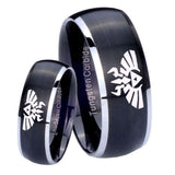 His Hers Zelda Skyward Sword Dome Brushed Black 2 Tone Tungsten Men's Band Set