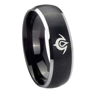 8mm Naga Dome Brushed Black 2 Tone Tungsten Carbide Mens Promise Ring