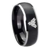 8mm Phoenix Dome Brushed Black 2 Tone Tungsten Carbide Men's Engagement Ring