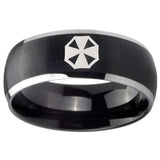 8mm Resident Evil Dome Brushed Black 2 Tone Tungsten Carbide Personalized Ring