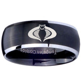 8mm Cobra Dome Brushed Black 2 Tone Tungsten Carbide Men's Wedding Ring