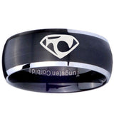 8mm House of Van Dome Brushed Black 2 Tone Tungsten Carbide Rings for Men