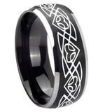 8mm Celtic Braided Dome Brushed Black 2 Tone Tungsten Custom Mens Ring