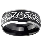 8mm Celtic Braided Dome Brushed Black 2 Tone Tungsten Custom Mens Ring