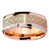 8mm Celtic Knot Dome Rose Gold Tungsten Carbide Men's Engagement Ring