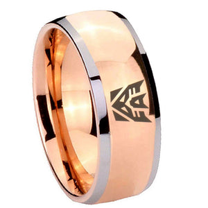 8mm Decepticon Transformers Dome Rose Gold Tungsten Carbide Men's Ring