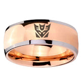 8mm Decepticon Transformers Dome Rose Gold Tungsten Carbide Men's Ring