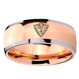 8mm CTR Dome Rose Gold Tungsten Carbide Mens Ring Personalized