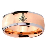 8mm Master Mason Dome Rose Gold Tungsten Carbide Custom Ring for Men