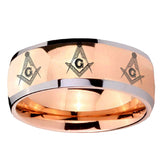 8mm Multiple Master Mason Dome Rose Gold Tungsten Carbide Engagement Ring