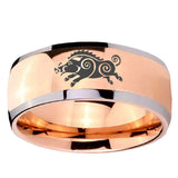 8mm Wild Boar Dome Rose Gold Tungsten Carbide Custom Mens Ring