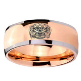 8mm Masonic 32 Degree Freemason Dome Rose Gold Tungsten Carbide Mens Anniversary Ring