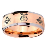 8mm Masonic Shriners Dome Rose Gold Tungsten Carbide Mens Ring