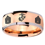 8mm Marine Army Sergeant Dome Rose Gold Tungsten Carbide Custom Ring for Men