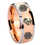 8mm Marine Chief Master Sergeant  Dome Rose Gold Tungsten Wedding Engraving Ring