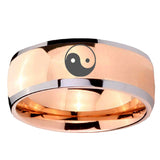 8mm Yin Yang Dome Rose Gold Tungsten Carbide Men's Engagement Ring