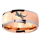 8mm Lizard Dome Rose Gold Tungsten Carbide Mens Anniversary Ring