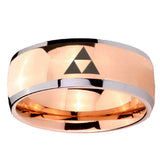 8mm Zelda Triforce Dome Rose Gold Tungsten Carbide Men's Wedding Band