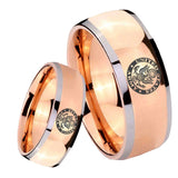 8mm U.S. Army Dome Rose Gold Tungsten Carbide Custom Mens Ring