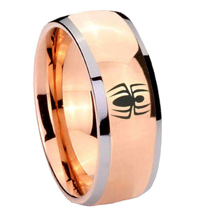 8mm Spiderman Dome Rose Gold Tungsten Carbide Mens Ring Personalized