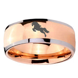 8mm Horse Dome Rose Gold Tungsten Carbide Mens Engagement Ring