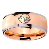 8mm Mario Boo Ghost Dome Rose Gold Tungsten Carbide Men's Wedding Band