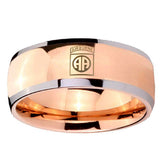 8mm Army Airborn Dome Rose Gold Tungsten Carbide Men's Wedding Band