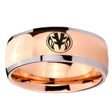 8mm Love Power Rangers Dome Rose Gold Tungsten Carbide Men's Wedding Ring