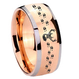 8mm Deer Antler Dome Rose Gold Tungsten Carbide Custom Mens Ring