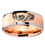 8mm Dragon Dome Rose Gold Tungsten Carbide Wedding Engraving Ring