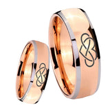 8mm Infinity Love Dome Rose Gold Tungsten Carbide Anniversary Ring