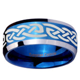 10mm Celtic Knot Infinity Love Beveled Edges Blue 2 Tone Tungsten Men's Engagement Ring