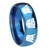 8mm Transformers Autobot Decepticon Dome Blue Tungsten Carbide Personalized Ring