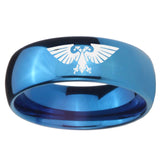 8mm Aquila Dome Blue Tungsten Carbide Custom Ring for Men