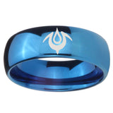 8mm Naga Dome Blue Tungsten Carbide Men's Bands Ring