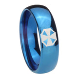 8mm Resident Evil Dome Blue Tungsten Carbide Personalized Ring